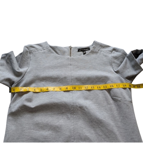 Banana Republic Ponte Pocket Shift Dress Light Grey Crew Neck Women's Medium - Picture 13 of 15
